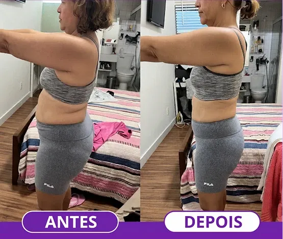 Antes e depois de aluna do programa