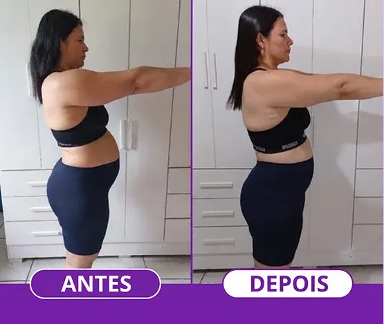 Antes e depois de aluna do programa