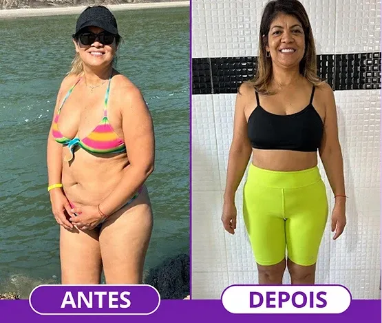 Antes e depois de aluna do programa