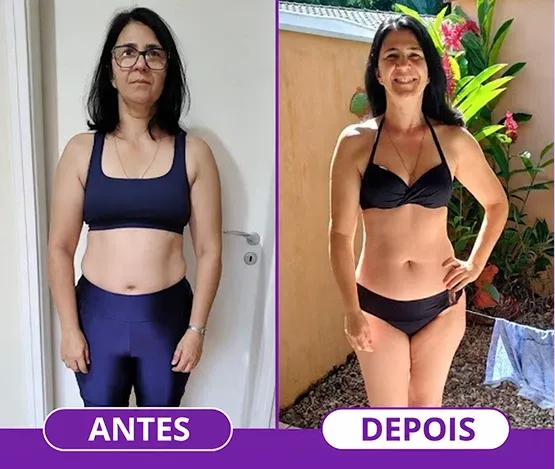 Antes e depois de aluna do programa